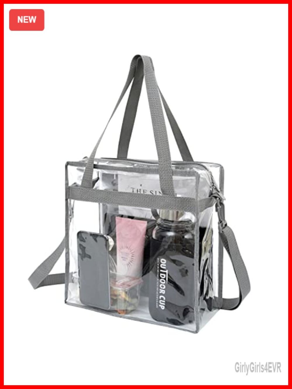 Clear Stadium Approved Tote Bag Crossbody Adjustable Strap Nylon Handles
